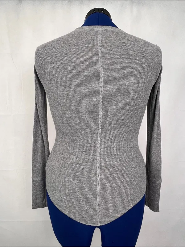 Aeropostale Ribbed Henley Long Sleeve Top, Size: X-Small - Image 2