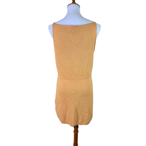 Abercrombie Fitch Women's XL Mustard Yellow Knit Slip Mini Dress Square Neck - Image 3