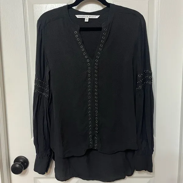 Veronica Beard Black Willa‎ Blouse black size 2 - Image 2