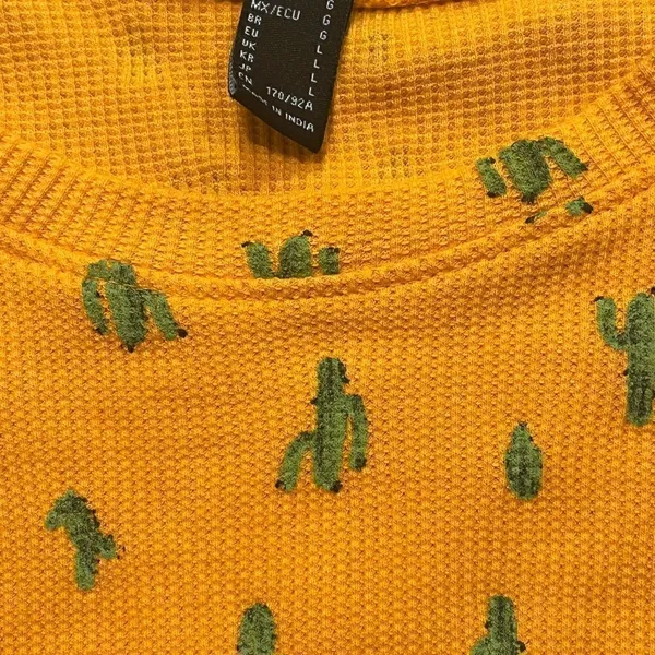 Bright Neon Cacti Crop Top Large - Image 4