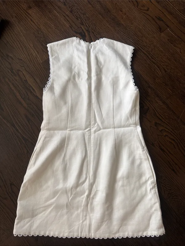 Meshki Antonella Linen Mini Dress - White - Image 3