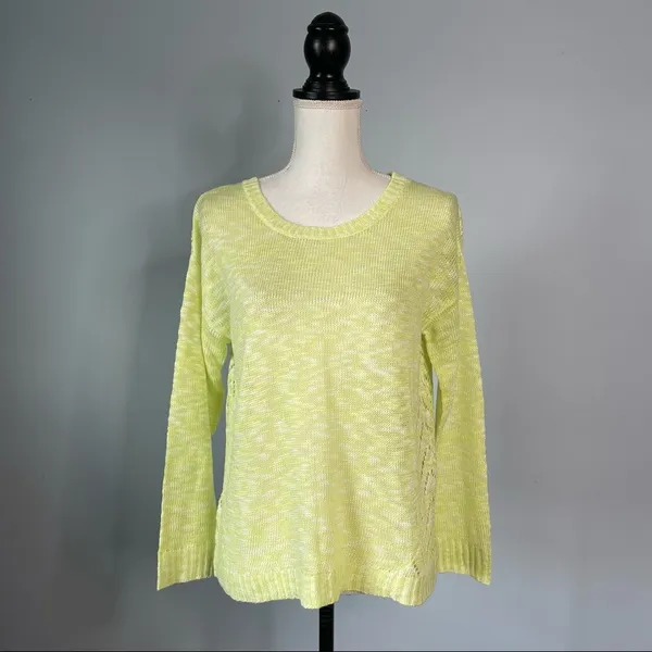 MAK SWEATER | Yellow Lightweight Knit Sweater Sz S - Image 2
