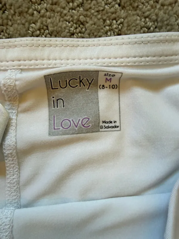 Lucky in Love White, Yellow & Blue Ruffle Tennis Skort- Medium 8/10 - Image 4