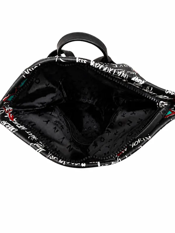 Ambry Bella New Sling Bag Black/White Floral Adjustable Strap 2 Matching Pouches - Image 4