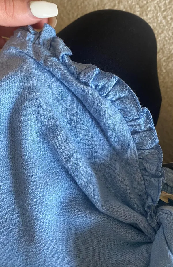LA Hearts Blue Ruffle Trim Top - Image 4