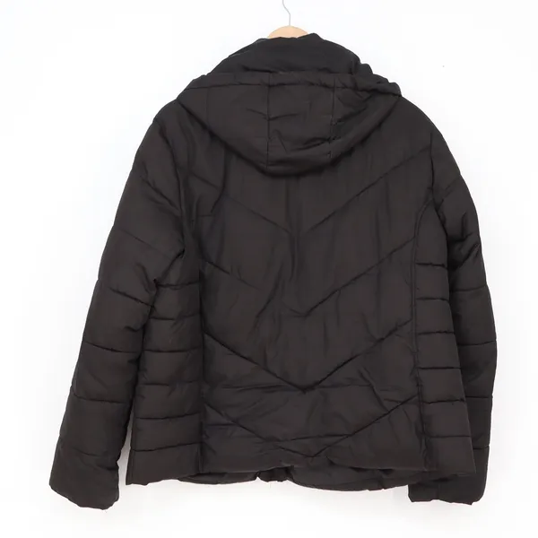 Faded Glory Puffer Jacket Women's XL Black Quilted Hooded Excellent - Image 4
