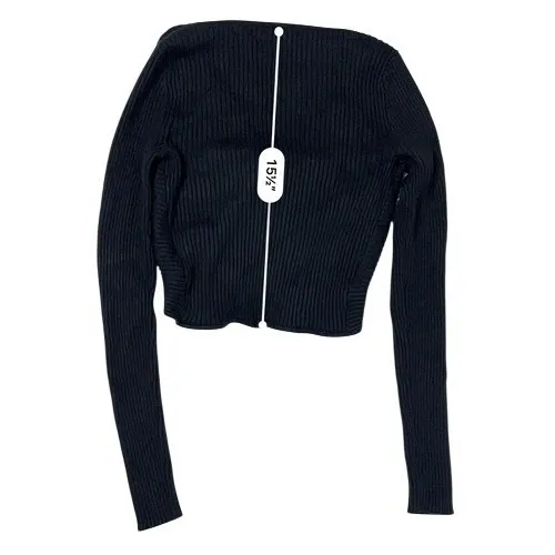 Abercrombie & Fitch Twist Front Ribbed Tank Sweater Cropped Black SMALL Y2k SALE - Image 7