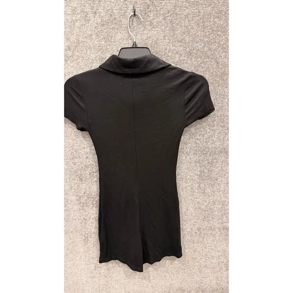 Princess Polly Women Romper 2 Black Ribbed Button Front Short Sleeve Playsuit - Image 8