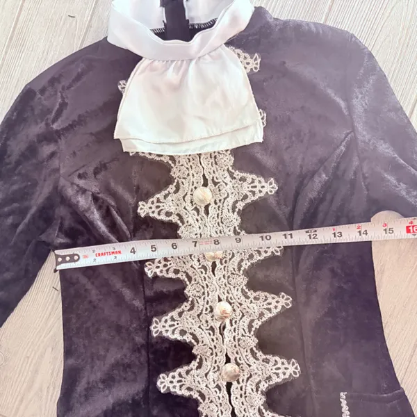Renaissance / pirate midi dress costume elaborate English style dress velvet med - Image 5
