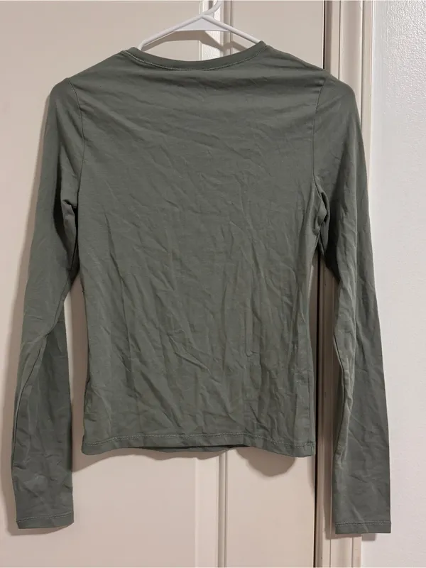 Garage Olive Green Long Sleeve Crewneck Top - Image 3
