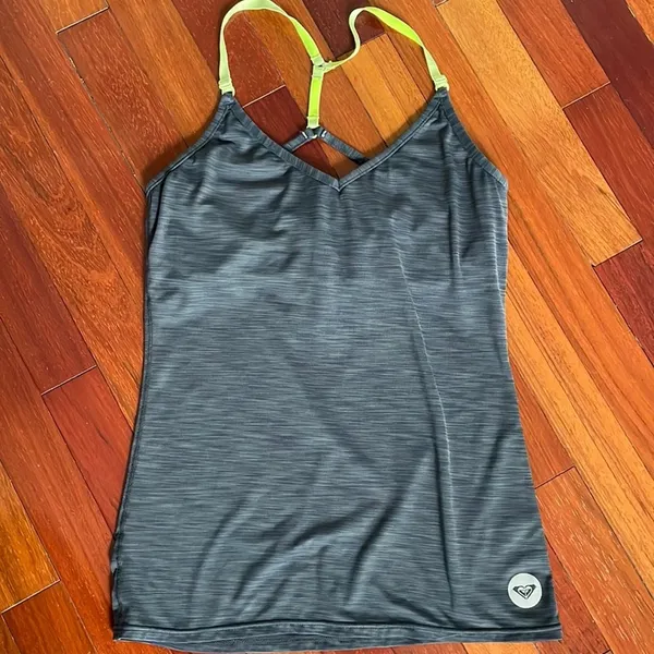 Roxy Gray Athletic Active Halter Strap Top - Image 3