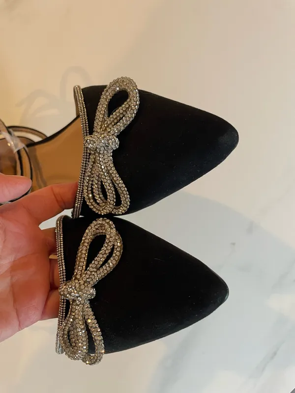 NEW Shoedazzle Women’s Black Flats Shoes Feature Sparkling Doublebow Size US11 - Image 5