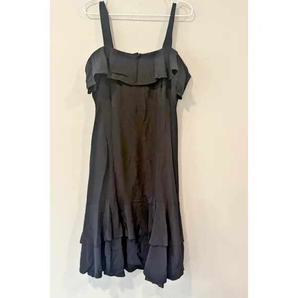J. Crew Ruffle Midi 100% Silk Dress Size 6 2702 - Image 3