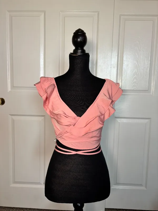 Superdown Cynthia wrap top in peach (size S) - Image 2