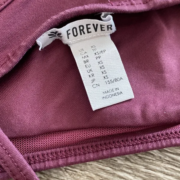 Forever 21 matching set workout gym yoga athletic purple sports bra leggings XS - Image 3