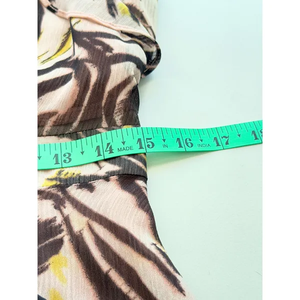 bar III Mini Dress Sz‎ 6 Pink Abstract Animal Print Ruffle Flutter Party - Image 8