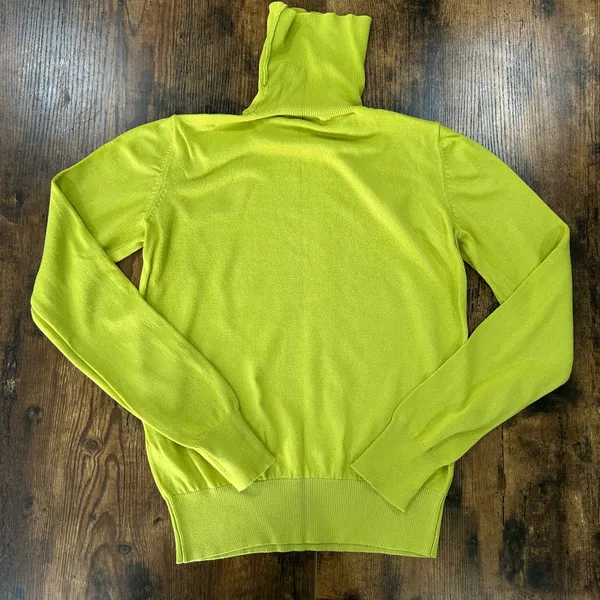 Boohoo Lime Green Turtleneck Sweater | Lightweight Knit Pullover US4 - Image 5
