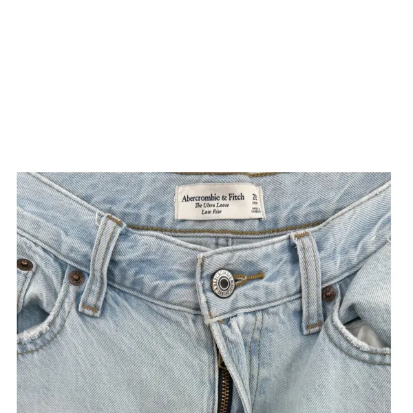 Abercrombie The Ultra Loose Low Rise Wide Leg Jeans Light Wash 28 Short - Image 8