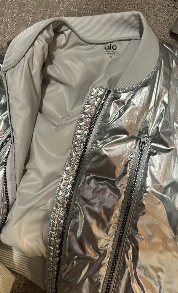 Alo Metallic Bomber Jacket - Image 3