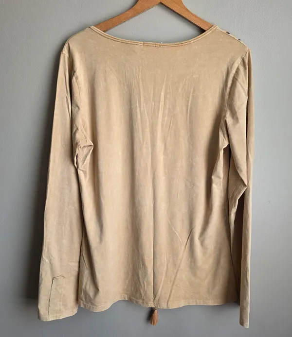 Gimmicks by BKE Tan Long Sleeve Top with Silver Accents - Image 2