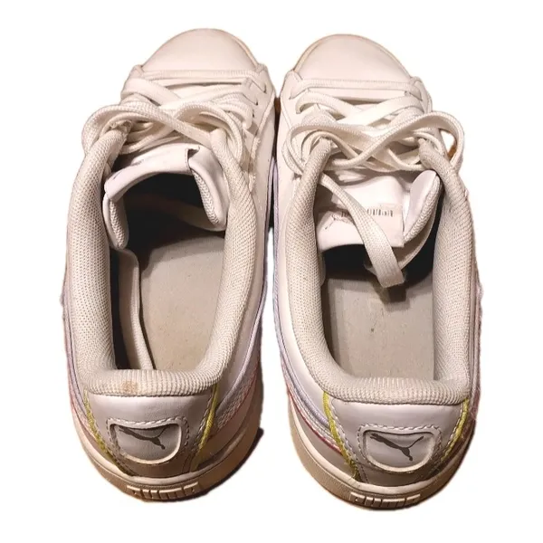 PUMA Vikky V2 Low Top White Sneakers Women's Sz 6.5 Leather lace Up Basketball - Image 3