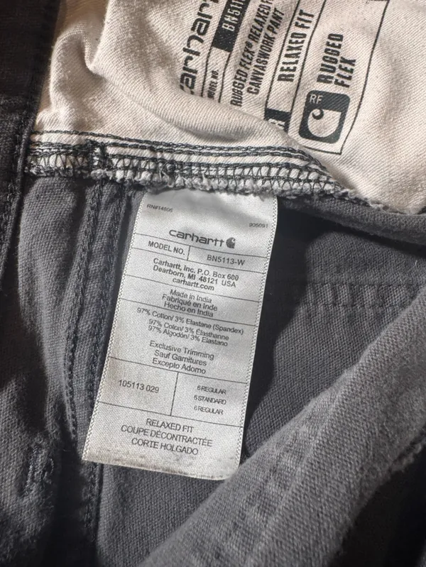 Carhartt Gray Straight Cargo Workwear carpenter Relaxed Chino Pants Womens 6 - Image 4