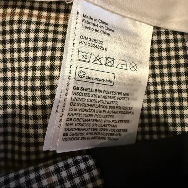 H&M Dress Pants Women's Size 8 Houndstooth Plaid‎ Mid Rise Black Gray White Tan - Image 6