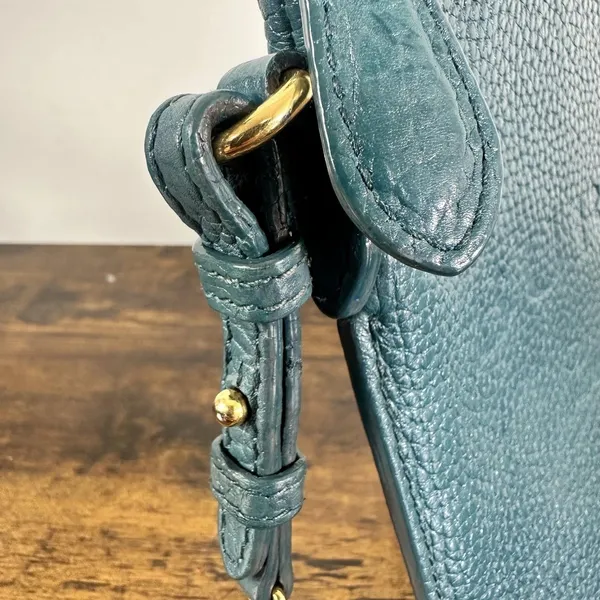 Burberry Crossbody Bag Small Teal Green Leather Chain Strap - Image 8