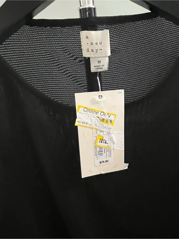 a new day Black Sheer-Sleeve Long Sleeve Top - Image 2