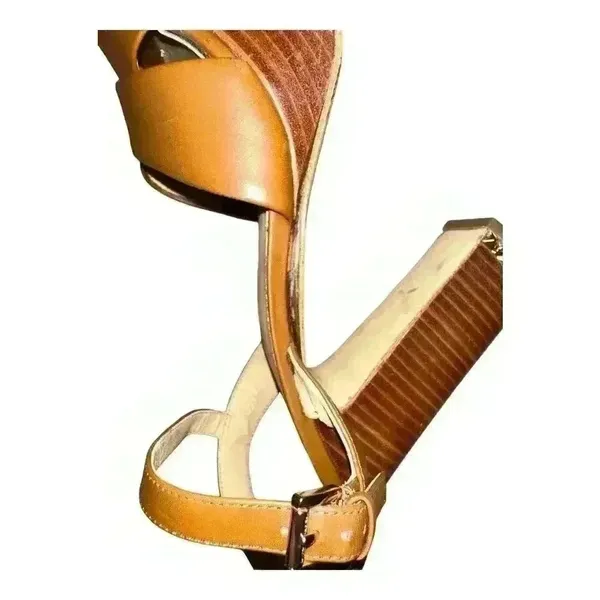 Michael‎ Kors Tan Divia Block Heel Sandals, Size 8 - Image 7