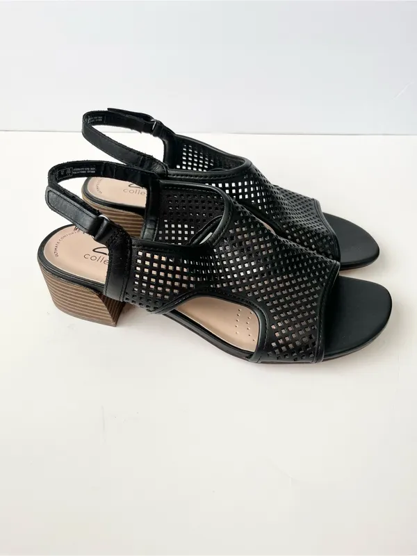 Clarks Caroleigh Star open toe leather sandals NEW black 9.5 - Image 5
