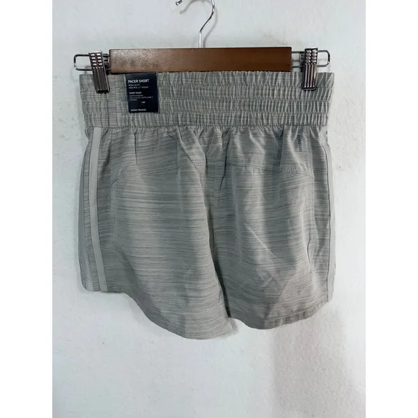 Adidas Pacer Woven High Training Shorts Women XS Grey 3" Inseam Athlesiure Yoga - Image 5
