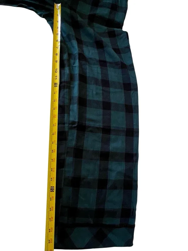 Victorias Secret Pink Pajamas Sz M Flannel Forrest Green Black Plaid Cotton NWT - Image 10