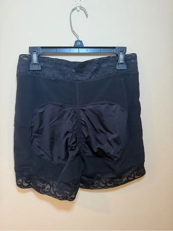 Black Lace Trim Women's Shaping Shorts - Image 2
