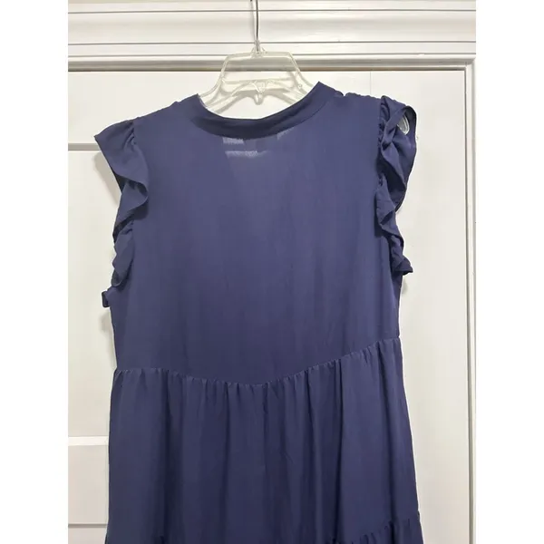 Entro Women’s Size Large Navy Blue Lagenlook Tiered Modest Tent Cottagecore Farm - Image 7