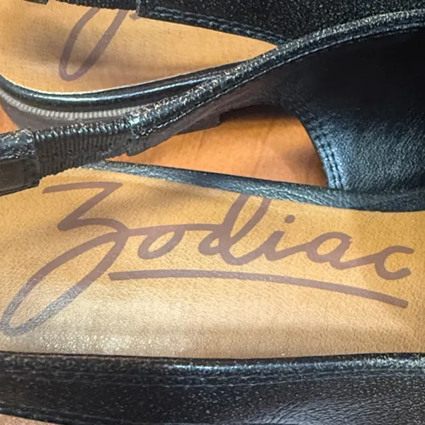 Zodiac Black Leather Slingback Mules with Buckle - Image 3