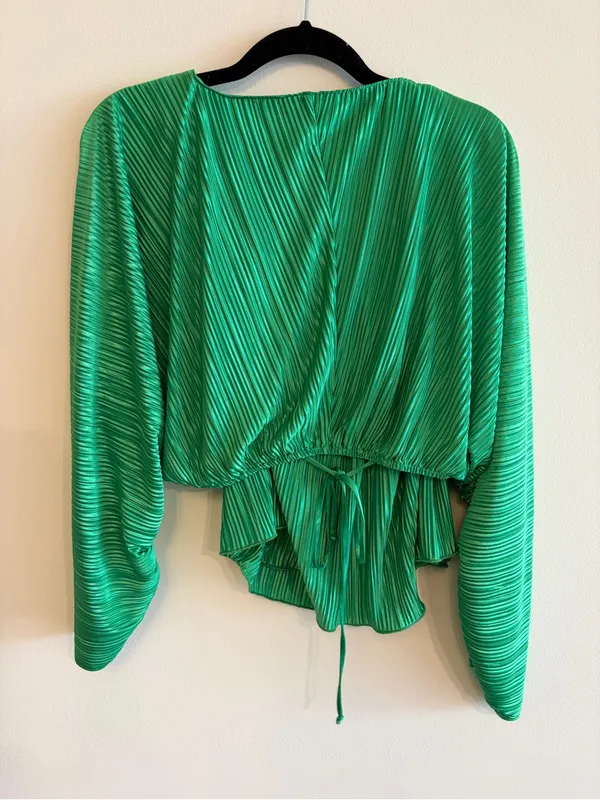 Good American Women's Green Plissé Sculpted Dress Size 3/4 - Image 9
