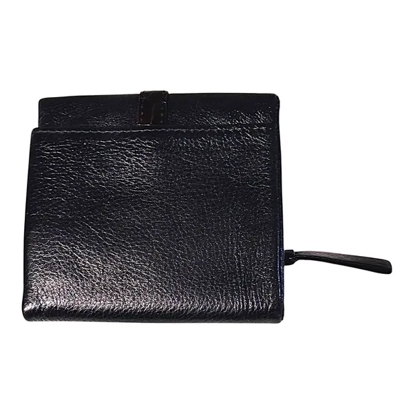 Brighton Late 90’s Black Trifold Shimmer Nolita Wallet w/Silver Scroll Buttons - Image 2