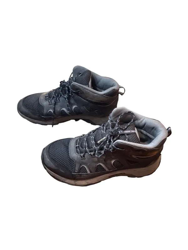 Merrell black gray waterproof wms man made ankle hiking boots sz 7M SKU 10-333 - Image 4