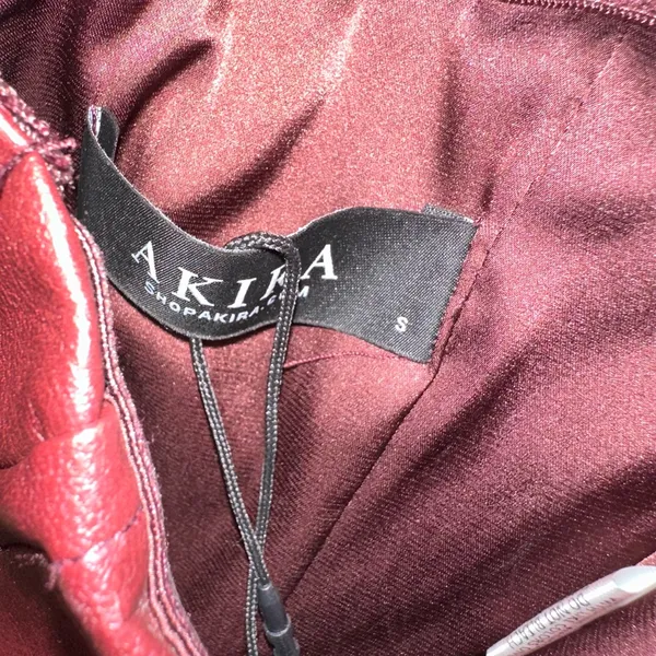 AKIRA NWT burgundy pleather Corset with Rhinestone Accents - Image 4
