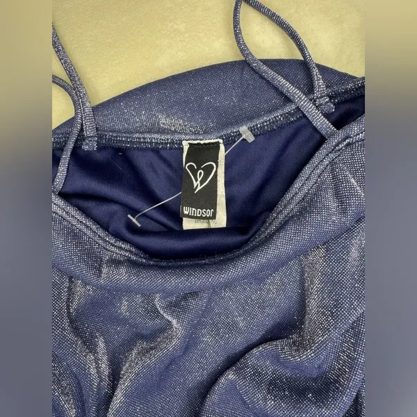 Windsor Blue Bodycon Mini Dress Spaghetti Strap - Image 5