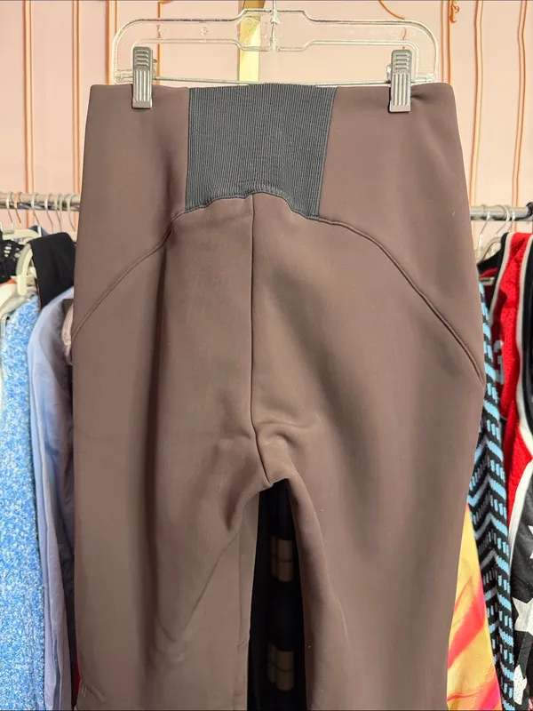 HOLDEN High Waisted Softshell Pants Brown Flare Ski Snow Winter Zip Leg. Size S - Image 8