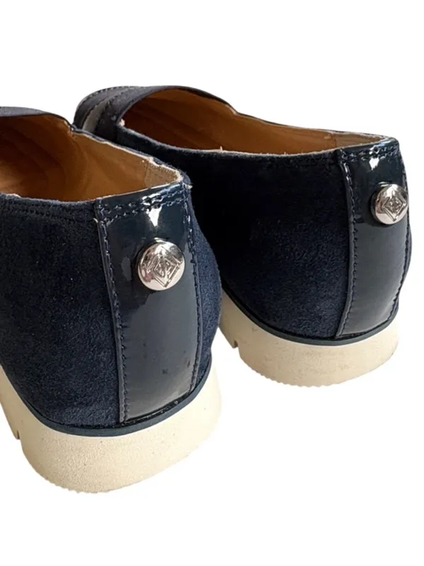 EUC Donald Pliner Leather May Loafers Navy Size 6 - Image 6