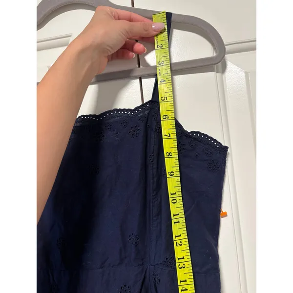 Gap Women's Navy Blue Cotton Eyelet Midi Sundress Size 10 - Image 4