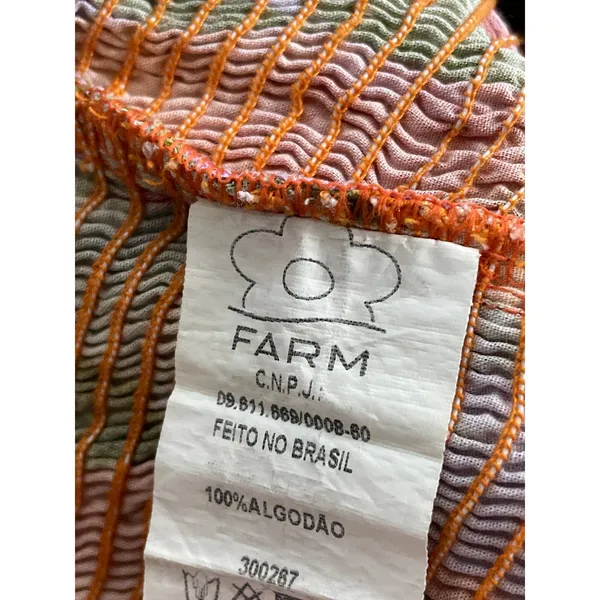 Farm Rio Coral Pears Short Ruffle Sleeve Square Neck Blouse Crop Top Size XSP - Image 7