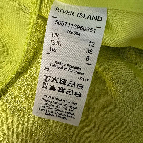River‎ Island citrus satin tube top Keyhole neck Size US 8 - Image 6