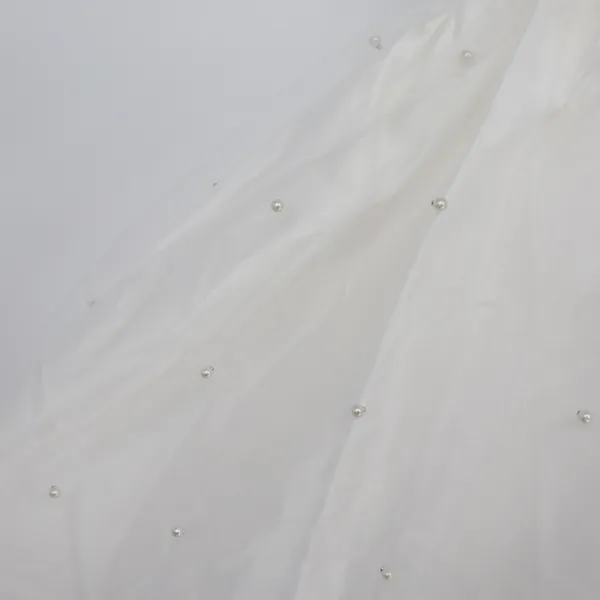 Showpo Cailene Ivory Strapless Pearl Mini Dress with Bow Train Size 12 - Image 4