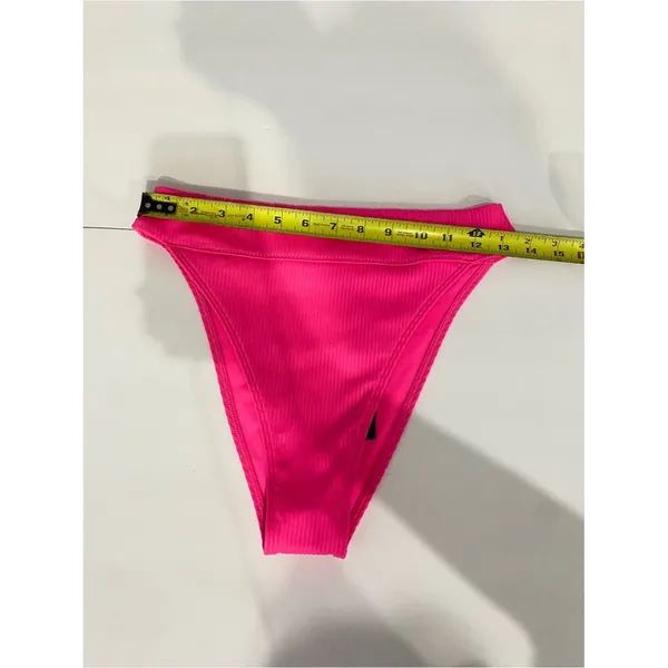 Hollister Hot Pink Ribbed Bikini Bottom Size S - Image 4