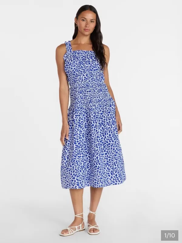 Gorgeous Time and Tru Women's Sleeveless Smocked Peasant Midi Dress XL NEW - Image 7