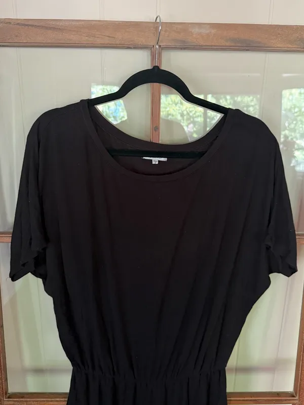 Z Supply Black Short Sleeve Elastic Waist Romper Small Casual Lounge One Piece - Image 2